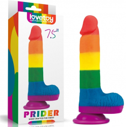 Dildo X-Men cu testicule - si ventuza Prider lungime 19.5 cm diametru 4 cm 