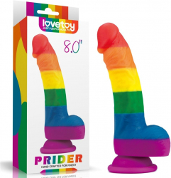 Dildo X-Men cu testicule - si ventuza Prider lungime 20.5 cm diametru 4 cm