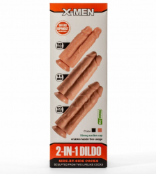 Dildo X-Men cu ventuza - dublu 2 in 1 lungime 30.5 cm diametru 4 - 4.5 cm 