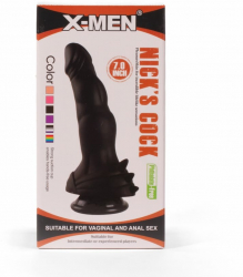 Dildo X-Men cu ventuza - with clitoris stimulant Nicks Cock lungime 17.8 cm diametru 4.5 cm 