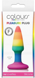 Dop Anal NS Toys Colours Pride Edition Pleasure Plug Mini Multicolor grosime 2.5 cm lungime 8.9 cm cu ventuza 