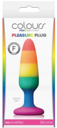 Dop Anal NS Toys Colours Pride Edition Pleasure Plug Small Multicolor grosime 2.8 cm lungime 10.8 cm cu ventuza 