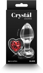 Dop Anal NS Toys Crystal Desires Red Heart Medium Rosu - Transparent grosime 3.9 cm lungime 8.4 cm 
