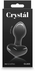 Dop Anal NS Toys Crystal Heart Negru grosime 3.9 cm lungime 8.9 cm 