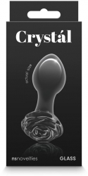 Dop Anal NS Toys Crystal Rose Negru grosime 3.9 cm lungime 8.9 cm 