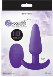 Dop Anal NS Toys Luxe Zenith Wireless Plug Violet grosime 3.5 cm lungime 10 cm telecomanda vibratii 