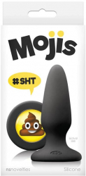 Dop Anal NS Toys Mojis SHT Medium Negru grosime 3 cm lungime 10.5 cm cu ventuza 