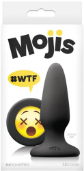 Dop Anal NS Toys Mojis WTF Medium Negru grosime 3 cm lungime 10.5 cm cu ventuza