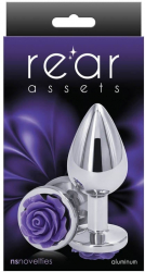 Dop Anal NS Toys Rear Assets Rose Medium Violet - Argintiu grosime 3.3 cm lungime 8.8 cm 