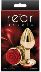 Dop Anal NS Toys Rear Assets Rose Small Rosu - Auriu grosime 3.2 cm lungime 7.6 cm