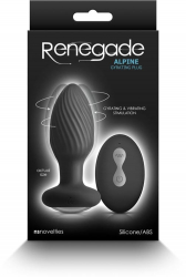 Dop Anal NS Toys Renegade Alpine Negru grosime 3.5 cm lungime 9.8 cm telecomanda vibratii 