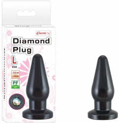 Dop Anal Voluptas Charmly Diamond Plug Large Negru grosime 4.8 cm lungime 13.6 cm 