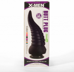 Dop Anal X-Men Butt Plug Negru grosime 7.5 cm lungime 20.3 cm cu ventuza 