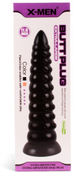 Dop Anal X-Men Butt Plug Negru grosime 7.5 cm lungime 29.5 cm cu ventuza 