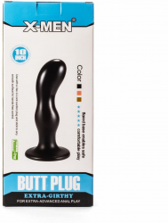 Dop Anal X-Men Extra Girthy Butt Plug II Negru grosime 5.5 cm lungime 22 cm cu ventuza 
