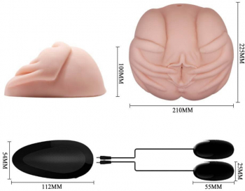 Masturbator Crazy Bull Mens with bullet Flesh 1 Crazy Bull culoarea Pielii lungime 22.5 cm forma anus - vagin cu telecomanda - cu vibratii 
