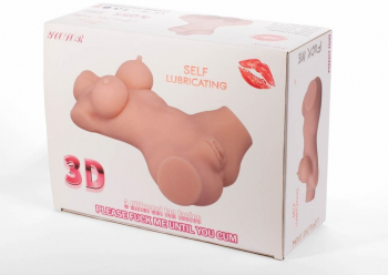 Masturbator Double Hole 3D II Mistress culoarea Pielii lungime 35 cm forma sani - anus - vagin 