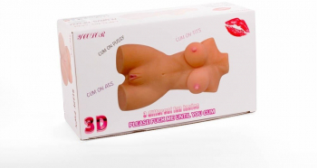 Masturbator Double Hole 3D VI Mistress culoarea Pielii lungime 37 cm forma sani - anus - vagin 