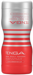 Masturbator DUAL FEEL CUP Tenga Rosu - Argintiu lungime 15.5 cm forma normala 