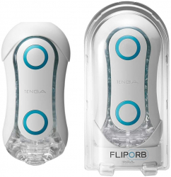Masturbator Flip Orb Blue Rush Tenga Alb lungime 17.8 cm forma normala 