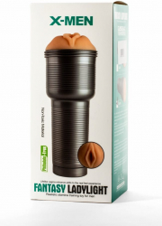 Masturbator X-Men Fantasy Ladylight Vibrating X-Men culoarea Pielii - Argintiu lungime 20 cm forma vagin cu vibratii