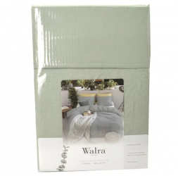 Set lenjerie de pat husa pilota si 2 huse perne pentru pat de dimensiuni 200x220 cm 65 in si 35 bumbac verde pastel 0866 