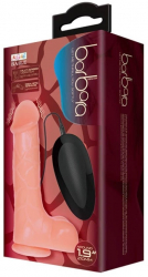 Vibrator realistic Baile Barbara Voluptas cu testicule - cu ventuza - telecomanda lungime 21 cm grosime 5.1 cm 