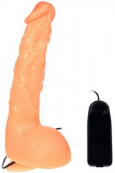 Vibrator realistic Beautiful Jason Vibrating Dildo Voluptas cu testicule - cu ventuza - telecomanda lungime 20.4 cm grosime 4.1 cm 