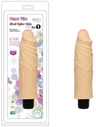 Vibrator realistic Charmly Super Vibe Real Cyber Skin No. 1 Voluptas lungime 18.5 cm grosime 4.6 cm