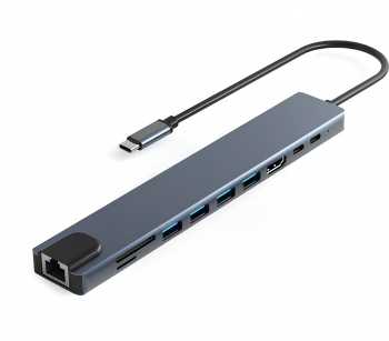 Hub Adaptor Multiport 10 in 1 SpectrumPoint® USB-C 3.1 4K HDMI Output LAN RJ45 Ethernet 1000 MB/S 3x USB 2.0 1x USB 3.0 Power De 