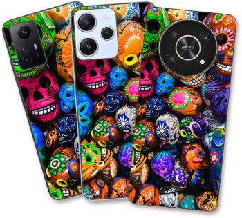 Husa Honor X8 Silicon Gel Tpu Model Halloween Cranii Colorate 