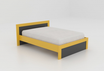 Pat RANGEEN 140x200 cm SUPORT DE SALTEA INCLUS PAL 18mm ANTRACIT / GALBEN by Fichi 