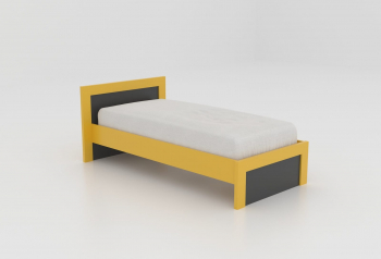 Pat RANGEEN 90x200 cm SUPORT DE SALTEA INCLUS PAL 18mm ANTRACIT / GALBEN by Fichi 