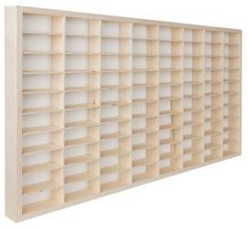 Raft organizator din lemn pentru colectionarii de masini vitrina de colectie 80 compartimente 78 x 40 x 4cm