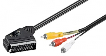 Cablu audio video 3.0 m scart plug 3 x RCA plug 
