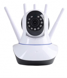 Camera de supraveghere WIFI Conectare Telefon Senzor Detectare Miscare Rotire la 360 grade Control Vocal Alb 