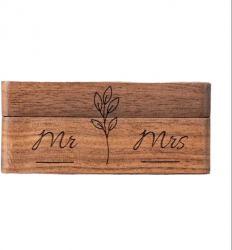 Cutie pentru verighete din lemn 8cm Mr&Ms 
