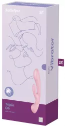 Vibrator Triple Oh Satisfyer stimulare clitoris - punctul G lungime 23.5 cm grosime 2.5 - 3.5 - 3.7 cm 