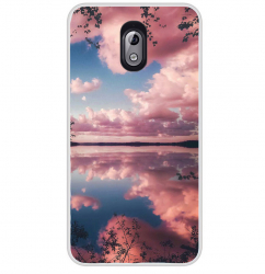 Husa Nokia 3.1 2018 Silicon Gel Tpu Model Pink Clouds 