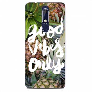 Husa Nokia 5.1 2018 Silicon Gel Tpu Model Good Vibes Only 