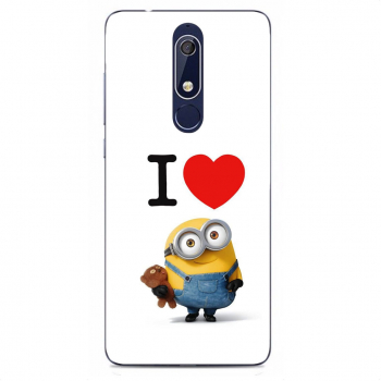 Husa Nokia 5.1 2018 Silicon Gel Tpu Model I Love Minions 