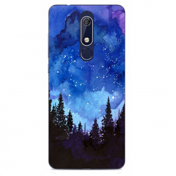 Husa Nokia 5.1 2018 Silicon Gel Tpu Model Night Forest
