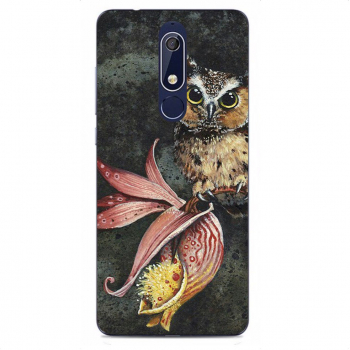 Husa Nokia 5.1 2018 Silicon Gel Tpu Model Owl Painted 