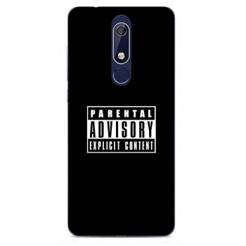 Husa Nokia 5.1 2018 Silicon Gel Tpu Model Parental Advisory 