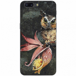 Husa OnePlus 5 Silicon Gel Tpu Model Owl Painted 
