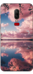 Husa OnePlus 6 Silicon Gel Tpu Model Pink Clouds 