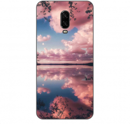 Husa OnePlus 6T Silicon Gel Tpu Model Pink Clouds 