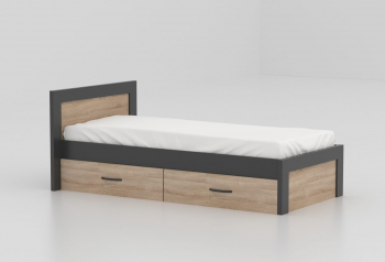 Pat RANGEEN 90x200 cm SUPORT DE SALTEA SI SERTARE INCLUSE PAL 18mm SONOMA / ANTRACIT by Fichi 