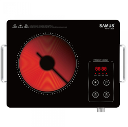 Plita electrica vitroceramica multifunctionala cu infrarosu Samus PSVFE-11BG3 2000W Temporizator 3 ore 10 trepte de putere Negru 