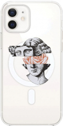 Husa BestCase comp Cu Apple iPhone 12 Mini David Statue - Rose SLIM 1.5MM MagSafe comp Anti Shock MAS 604 